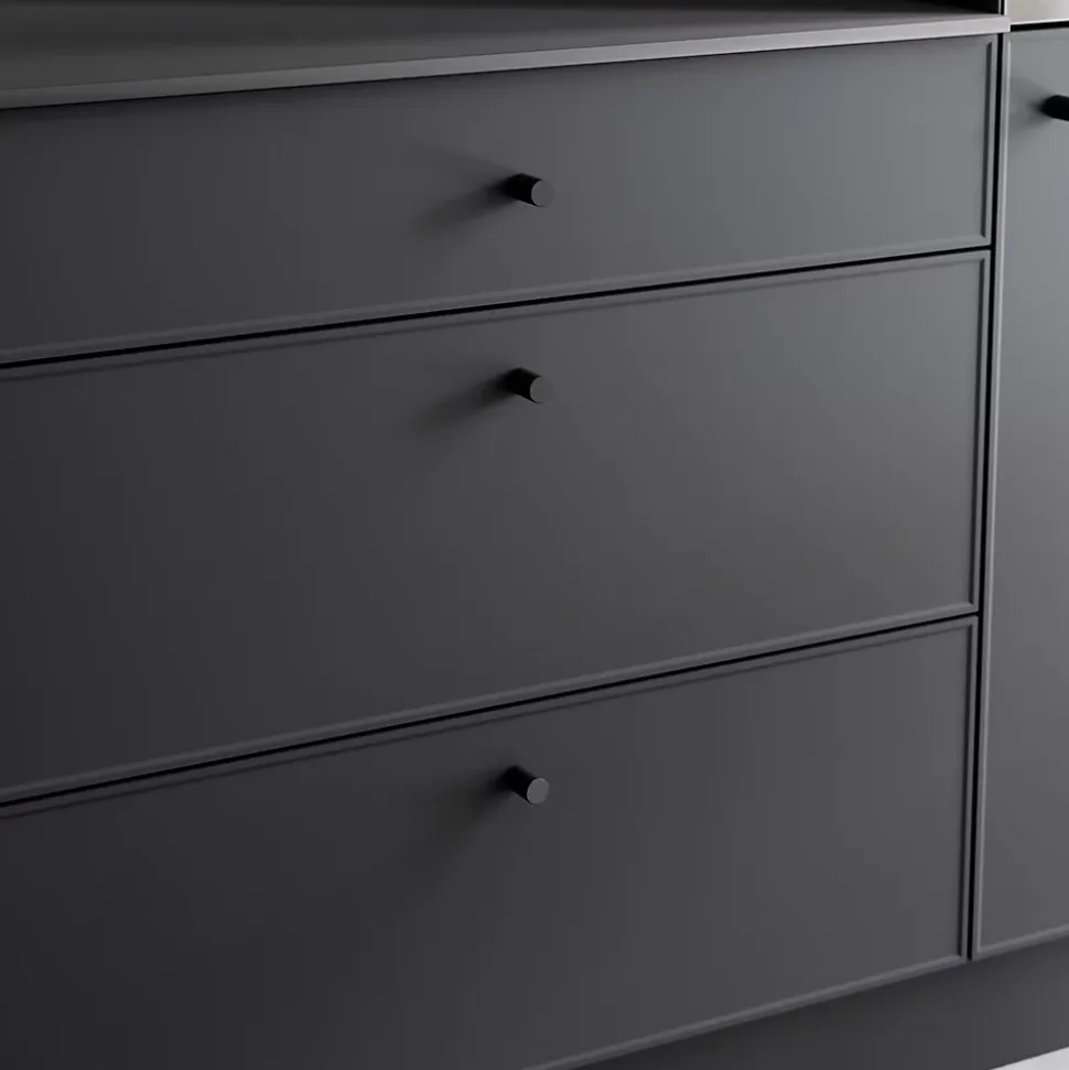 Poignée de meuble de cuisine GoodHome Dukkah noir L. 1,8 cm, 2 pièces