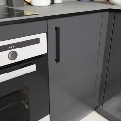 Poignée de meuble de cuisine GoodHome Golpar noir L. 16,9 cm, 2 pièces