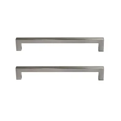 Poignée de meuble de cuisine GoodHome Golpar effet inox L. 16,9 cm, 2 pièces