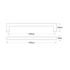 Poignée de meuble de cuisine GoodHome Golpar effet inox L. 16,9 cm, 2 pièces