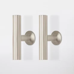 Poignée de meuble de cuisine GoodHome Sumac Argent L. 6 cm, 2 pièces