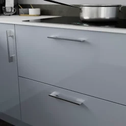 Poignée de meuble de cuisine GoodHome Cacao chromé L. 22 cm, 2 pièces