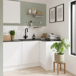 Poignée de meuble de cuisine GoodHome Pequin effet inox L. 5 cm, 2 pièces