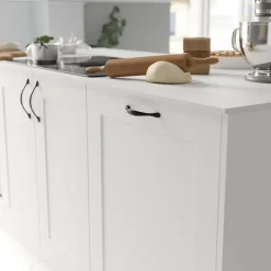 Poignée de meuble de cuisine GoodHome Chervil noir L. 15,86 cm, 2 pièces