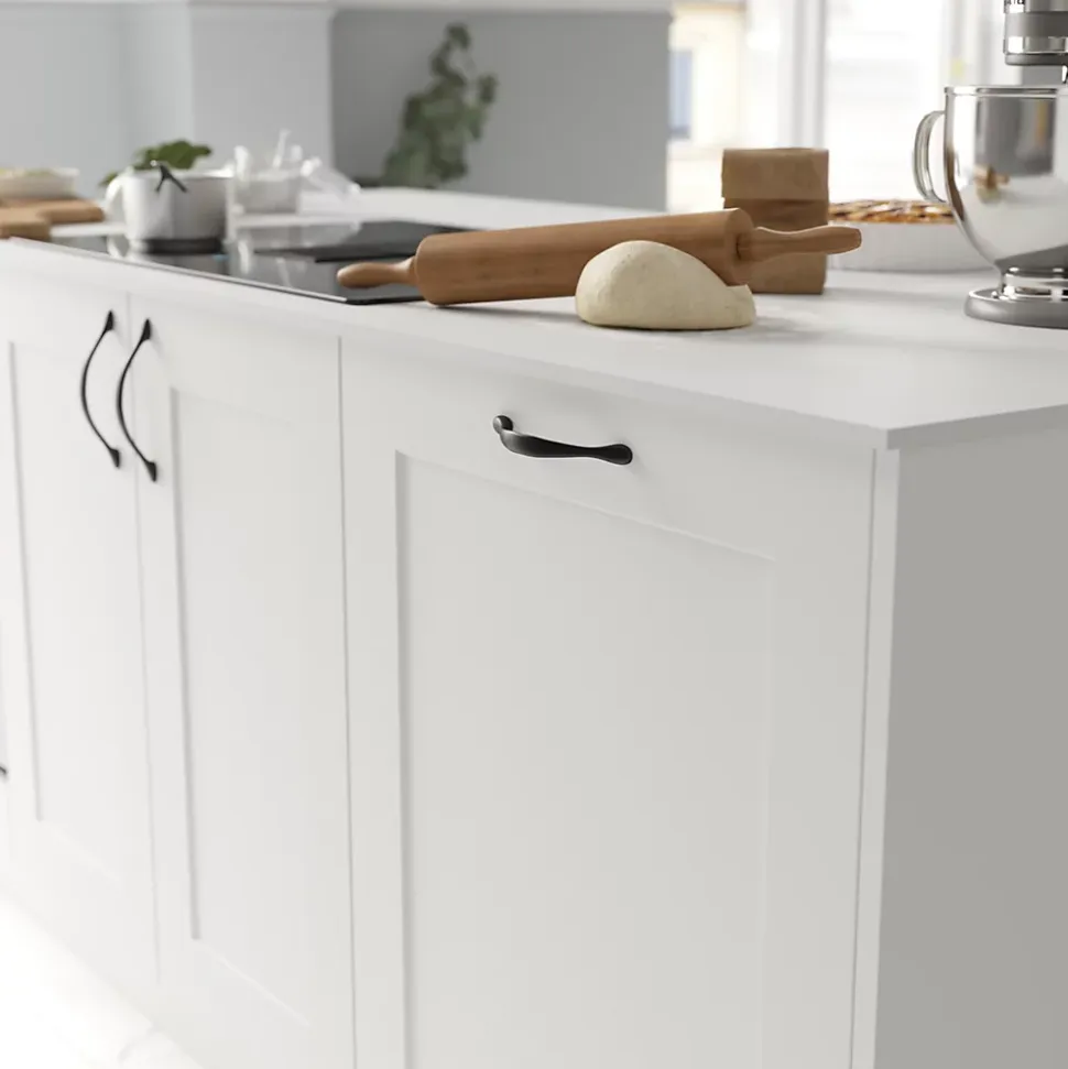 Poignée de meuble de cuisine GoodHome Chervil noir L. 15,86 cm, 2 pièces