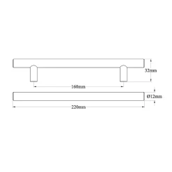 Poignée de meuble de cuisine GoodHome Annatto effet titane L. 22 cm, 2 pièces