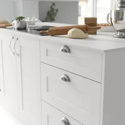 Poignée de meuble de cuisine GoodHome Chervil effet inox L. 9,46 cm, 2 pièces