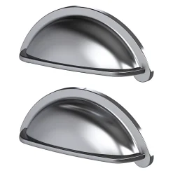 Poignée de meuble de cuisine GoodHome Chervil effet inox L. 9,46 cm, 2 pièces