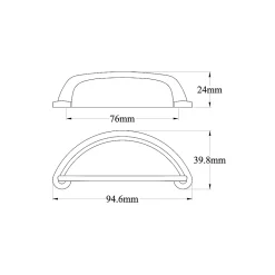 Poignée de meuble de cuisine GoodHome Chervil effet inox L. 9,46 cm, 2 pièces