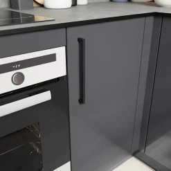 Poignée de meuble de cuisine GoodHome Golpar noir L. 23,3 cm, 2 pièces