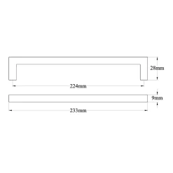 Poignée de meuble de cuisine GoodHome Golpar noir L. 23,3 cm, 2 pièces