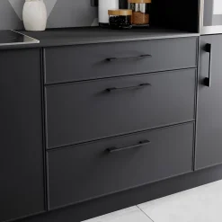 Poignée de meuble de cuisine GoodHome Cacao noir L. 22 cm, 2 pièces