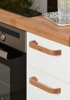 Poignée de meuble de cuisine GoodHome Ruta effet chêne L. 17,8 cm, 2 pièces