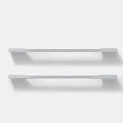 Poignée de meuble de cuisine GoodHome Hikide Argent L. 35.2 cm, 2 pièces