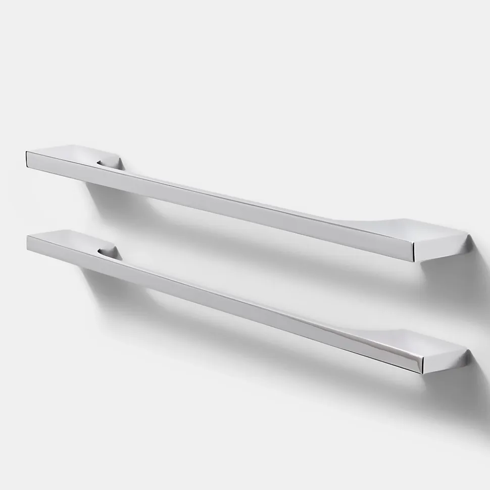 Poignée de meuble de cuisine GoodHome Hikide Argent L. 35.2 cm, 2 pièces