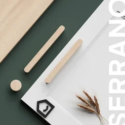 Poignée de meuble de cuisine GoodHome Serrano effet chêne L. 22 cm, 2 pièces