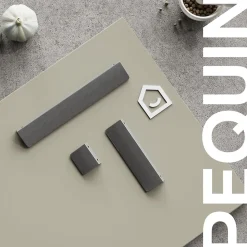 Poignée de meuble de cuisine GoodHome Pequin effet inox L. 15 cm, 2 pièces