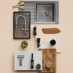 Poignée de meuble de cuisine GoodHome Pequin effet inox L. 15 cm, 2 pièces