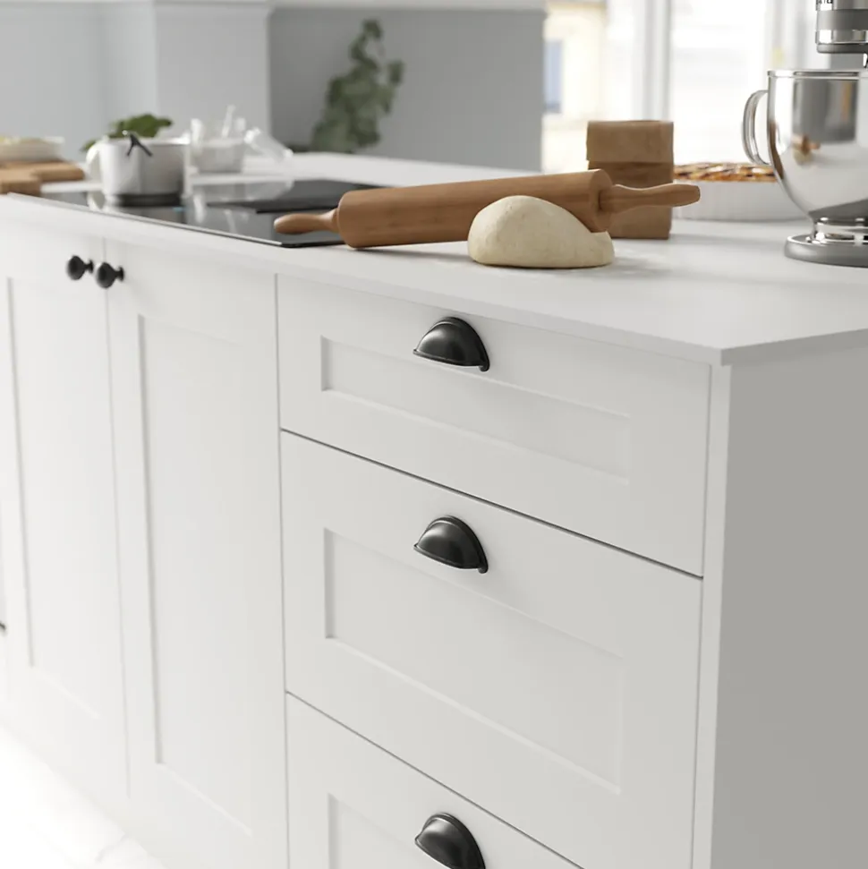 Poignée de meuble de cuisine GoodHome Chervil noir L. 9,46 cm, 2 pièces