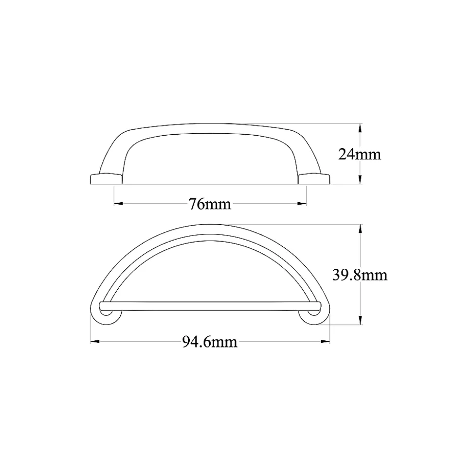 Poignée de meuble de cuisine GoodHome Chervil noir L. 9,46 cm, 2 pièces