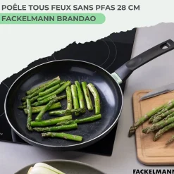 Poêle 28 cm aluminium revêtement céramique antiadhésif sans PFAS Fackelmann Brandao