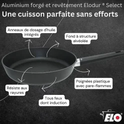 Poêle 24 cm antiadhésive sans PFAS Elo Smart Wave