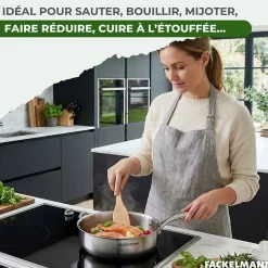 Poêle 24 cm et Sauteuse 24 cm inox 18/10 Triply Fackelmann Vita3