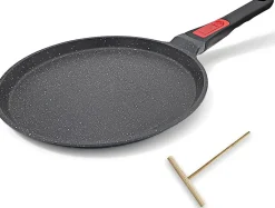 Poêle à Crêpes 25 cm avec Poignée Amovible noir