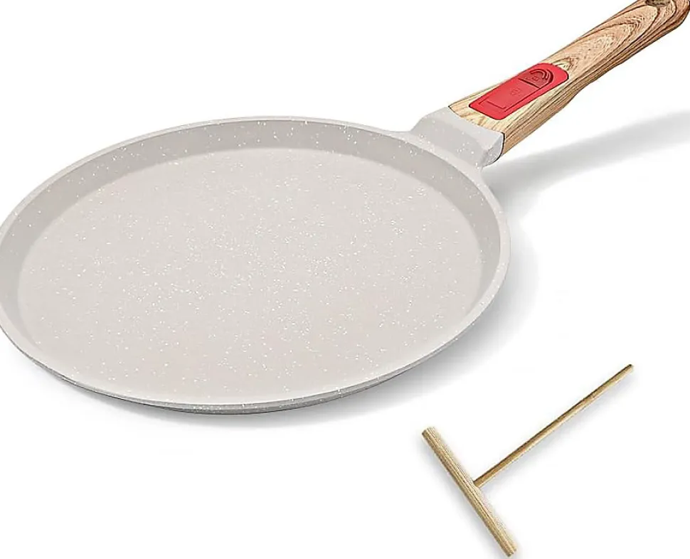 Poêle à Crêpes 20 cm avec Poignée Amovible blanc