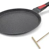 Poêle à Crêpes 20 cm avec Poignée Amovible noir