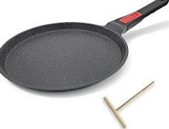 Poêle à Crêpes 20 cm avec Poignée Amovible noir