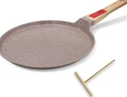 Poêle à crêpes 25 cm en céramique marron noir