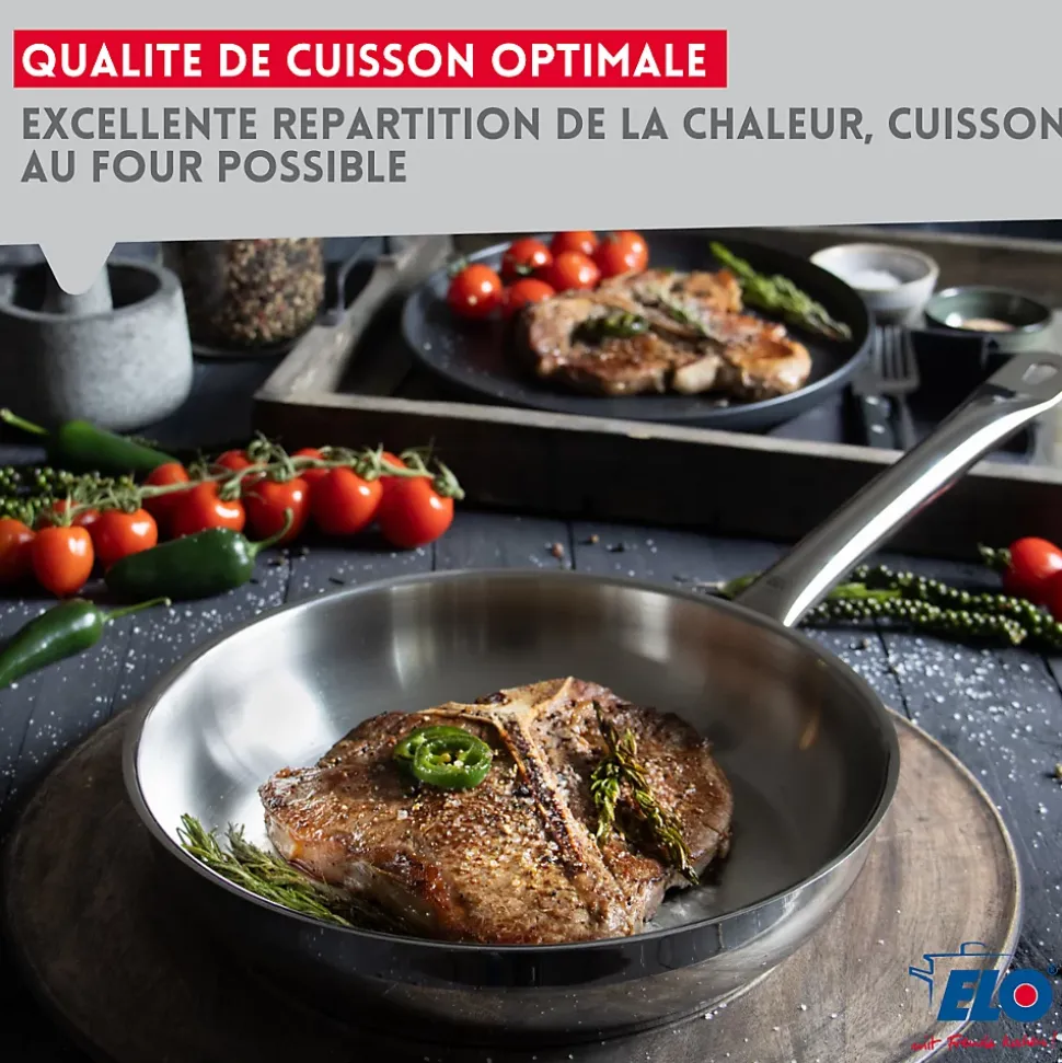 Poêle à frire en inox 18/10 32 cm Elo Profi Therm