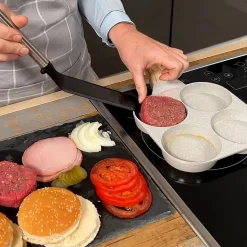 Poêle à pancake avec 4 compartiments