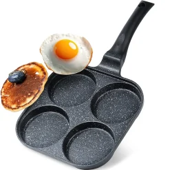Poêle À Œufs En Granit 4 Trous Diamètre 10 Cm 22x22 Cm Grande