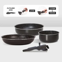 Poêle Aluminium pressé 28 cm Amovible - 5Five