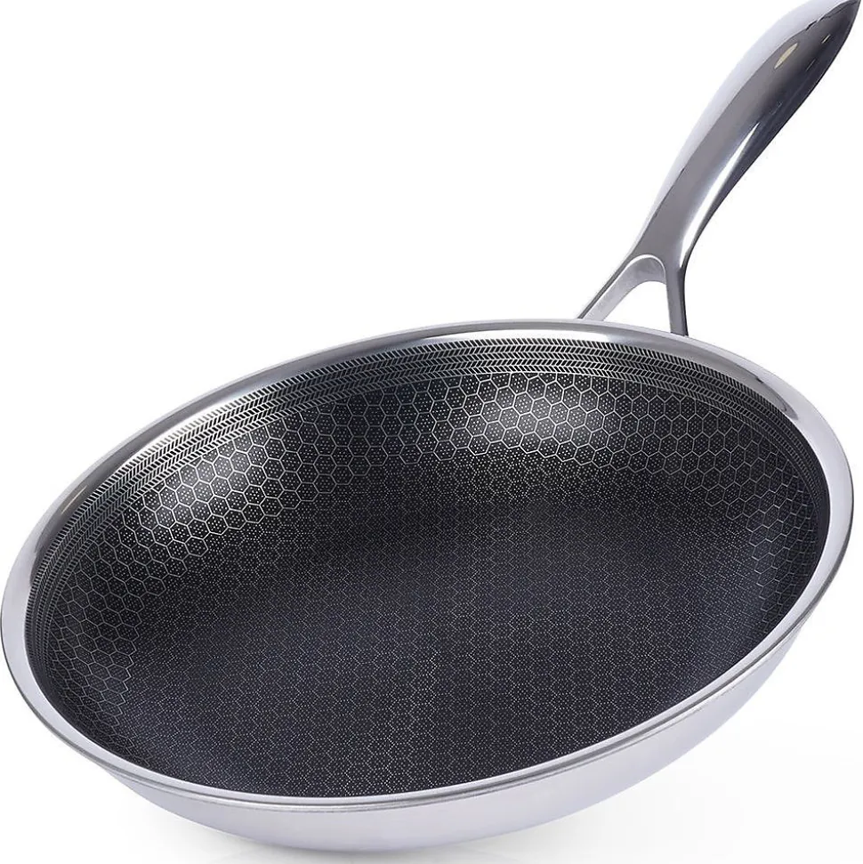 Poêle En Acier Inox Avec Revêtement Antiadhésif COOKCELL 24 Cm Durable Pour Cuisiniers À Domicile Série HYBRYD