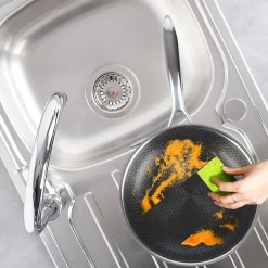 Poêle En Acier Inox Avec Revêtement Antiadhésif COOKCELL 24 Cm Durable Pour Cuisiniers À Domicile Série HYBRYD