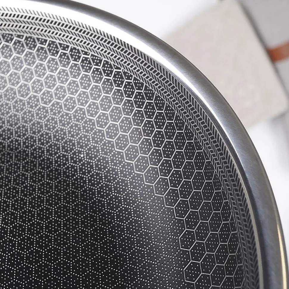 Poêle En Acier Inox Avec Revêtement Antiadhésif COOKCELL 24 Cm Durable Pour Cuisiniers À Domicile Série HYBRYD