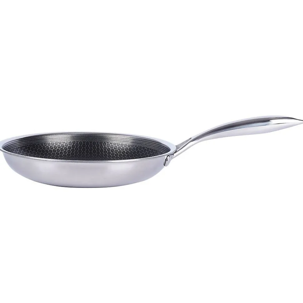Poêle En Acier Inox Avec Revêtement Antiadhésif COOKCELL 24 Cm Durable Pour Cuisiniers À Domicile Série HYBRYD