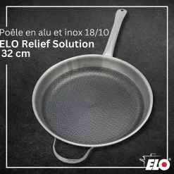Poêle en acier inoxydable 18/10 28 cm Elo Relief Solution
