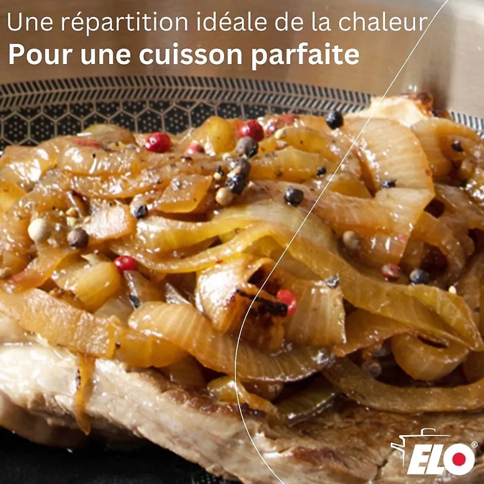 Poêle en acier inoxydable 18/10 24 cm Elo Relief Solution