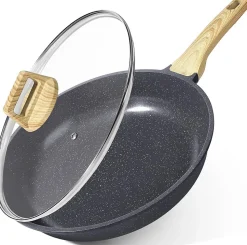 Poêle en céramique 26 cm noir avec couvercle