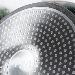 Poêle En Granit Noire Avec Couvercle Verre 28 Cm 3,5 L Blackwood Idéale Pour Cuisson Sauté