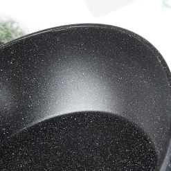 Poêle En Granit Noire Avec Couvercle Verre 28 Cm 3,5 L Blackwood Idéale Pour Cuisson Sauté