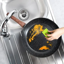 Poêle Granité Aluminium 32 Cm Antiadhésive Black And Wood