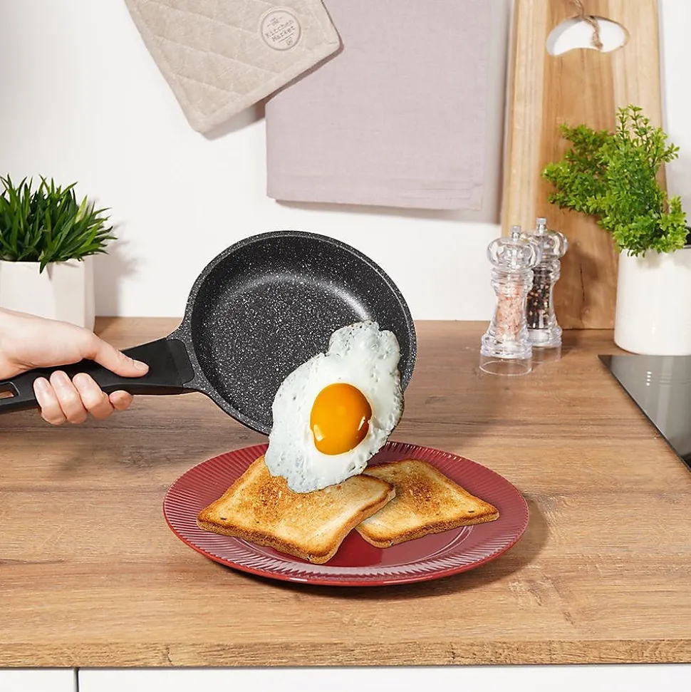 Poêle Granit Grande 18 cm Revêtement Pfluon Granit Antiadhésive Pour Cuisine Saine Débutants