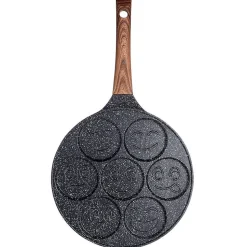 Poêle Œufs Granit 7 Alvéoles de 8 cm Antiadhésive Black Wood 26 cm