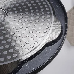 Poêle Œufs Granit 7 Alvéoles de 8 cm Antiadhésive Black Wood 26 cm