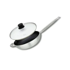 Poêle wok 28 cm avec revêtement céramique sans PFAS et son couvercle Elo